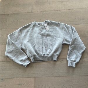 Aritzia NWT - Crew Crop Sweatshirt Heather Chrome Sz S